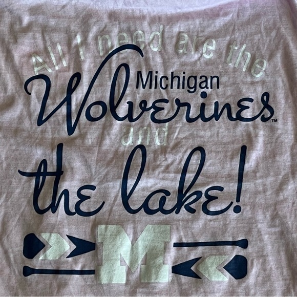 Michigan University Hoodie Pink Wolverines M‎ Lake Knights Apparel Lightweight - Picture 5 of 10